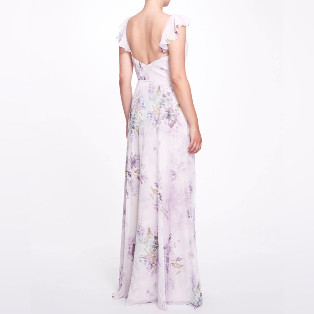 Lilac Floral Marchesa Dress - Picture 3 of 4